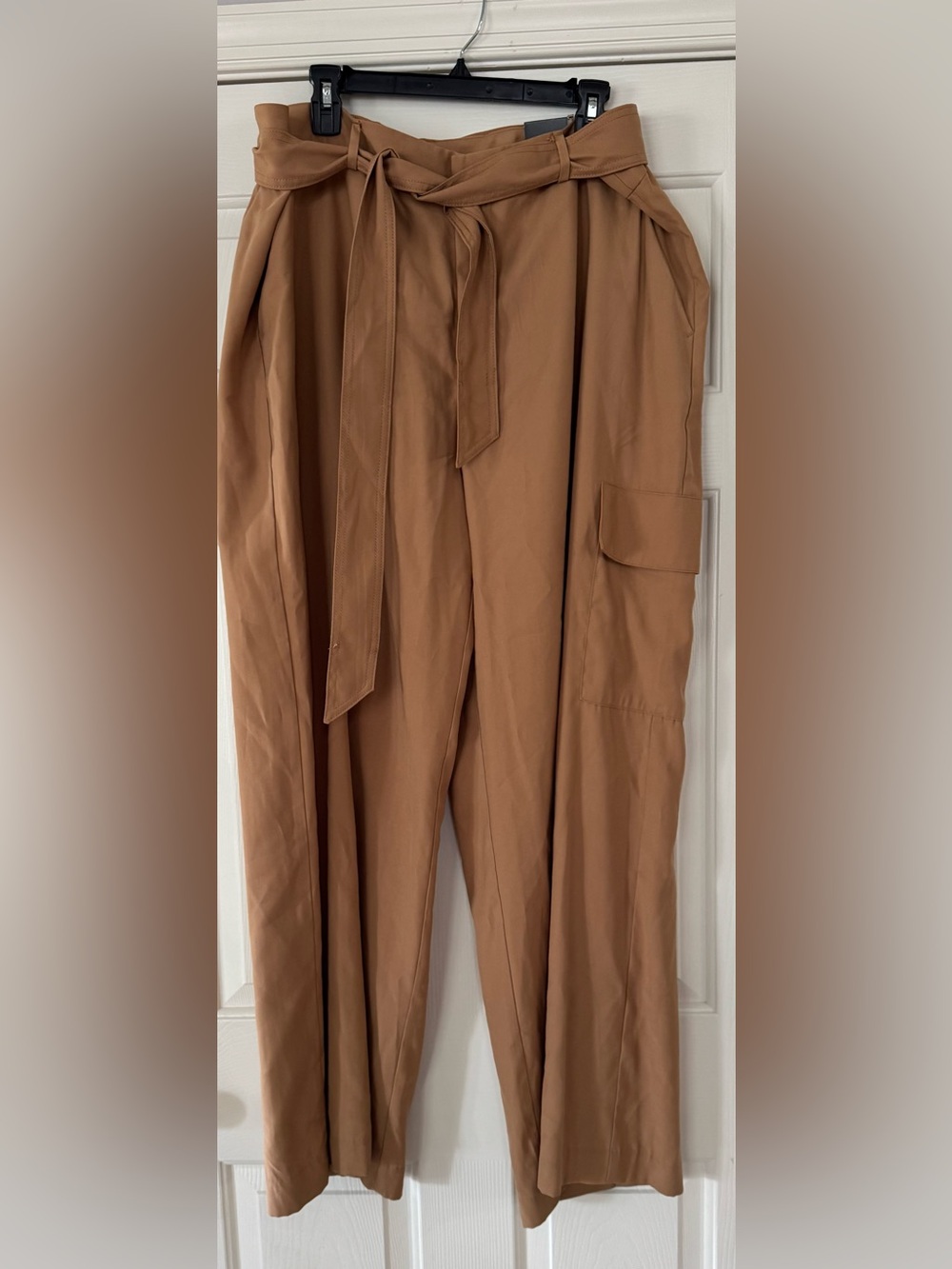 Worthington Wide-Leg high-rise paperbag Pants in Camel size 18 NEW